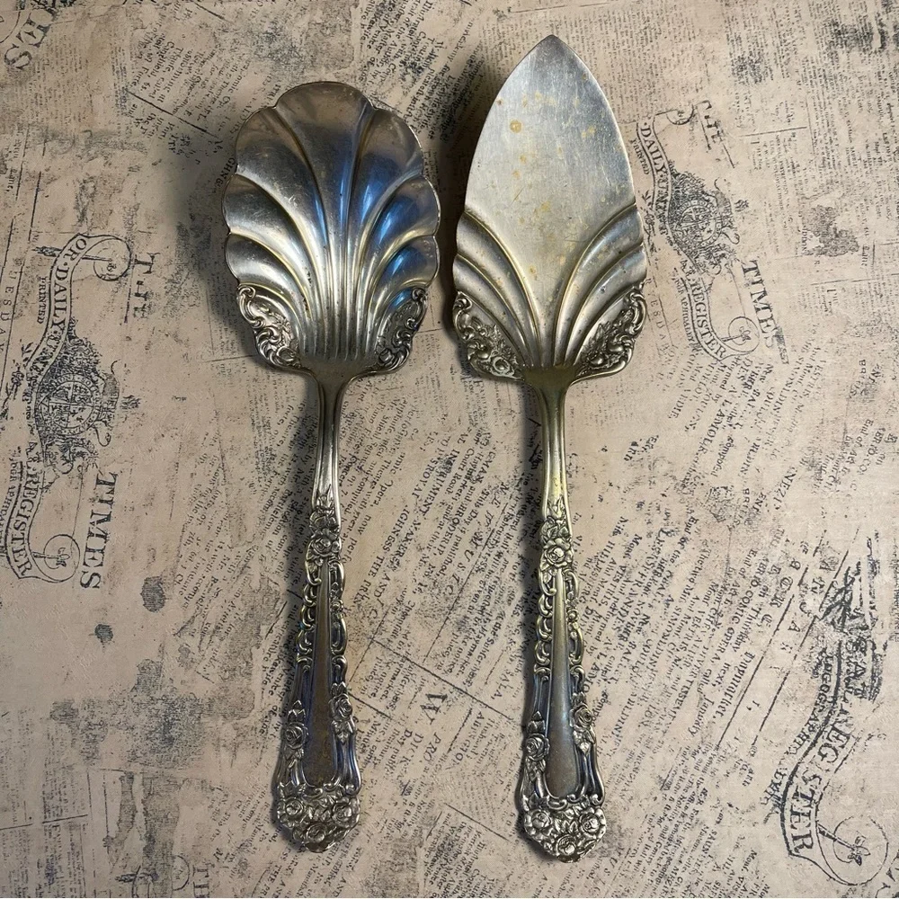Royal Plate Co. Solid Serving Spoon and Cake Serving 1905